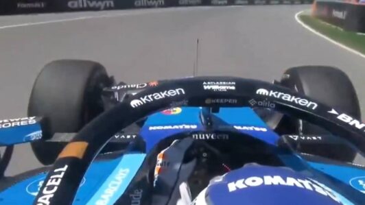 Alex Albon chocó en el GP de Canadá tras atropellar una marmota en plena práctica
