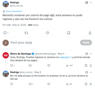 Reclamo de un usuario por falla en Pago Ágil