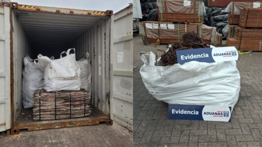 Arica: Aduanas detectó 429 kilos de cobre robado que eran exportados al extranjero como 