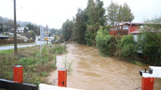 Cancelan alerta roja para Arauco tras amenaza de desborde del río Pichilo: Se informó disminución del caudal
