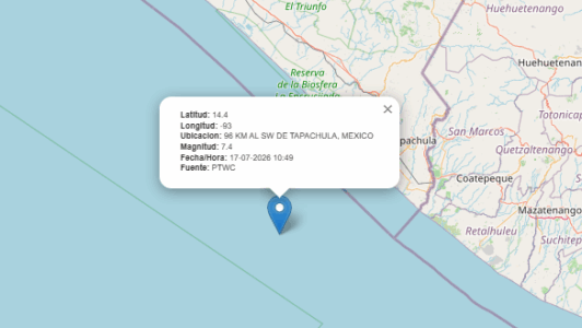 SHOA informa que terremoto 7.4 en México no reúne las condiciones para generar un tsunami en las costas chilenas