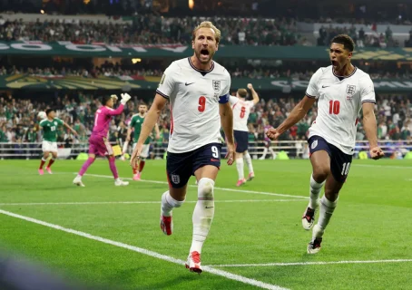 Harry Kane (9) fue líder de la selección inglesa en el Mundial, pero cedió el protagonismo a Bellingham en el tramo final del torneo. Charlotte Wilson/Getty Images