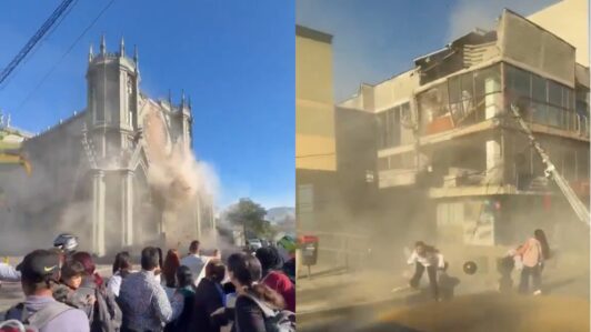 Los impactantes videos que dejó el terremoto en Colombia: Se derrumbaron edificios por la fuerza del sismo