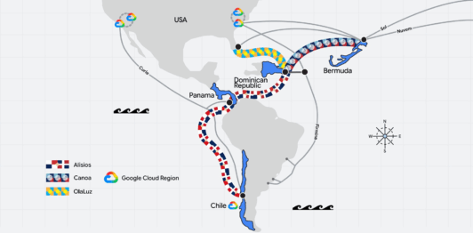 Google anuncia el cable submarino Alisios, que conectará a Chile con Panamá y República Dominicana