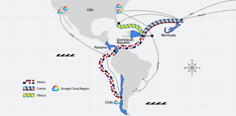 Google anuncia el cable submarino Alisios, que conectará a Chile con Panamá y República Dominicana