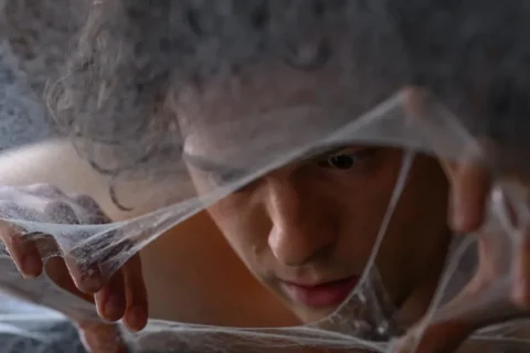 Peter Parker (Tom Holland) mira a través de la telaraña en "Spider-Man: Brand New Day". Jay Maidment/Sony Pictures