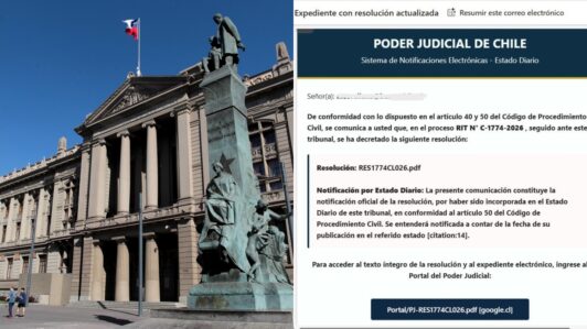 Alertan por fraude a través de supuesto correo del Poder Judicial: Pide abrir enlace con causa civil para abrir enlace a un expediente