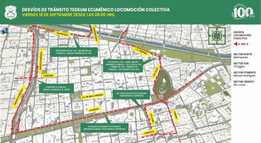Desvíos de tránsito por Te Deum/Carabineros