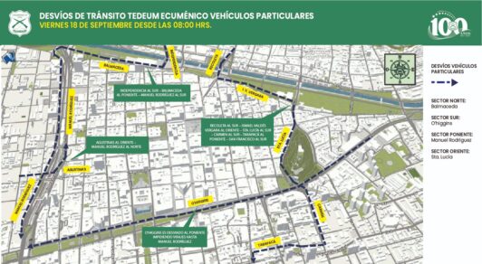 Desvíos de tránsito por Te Deum/Carabineros