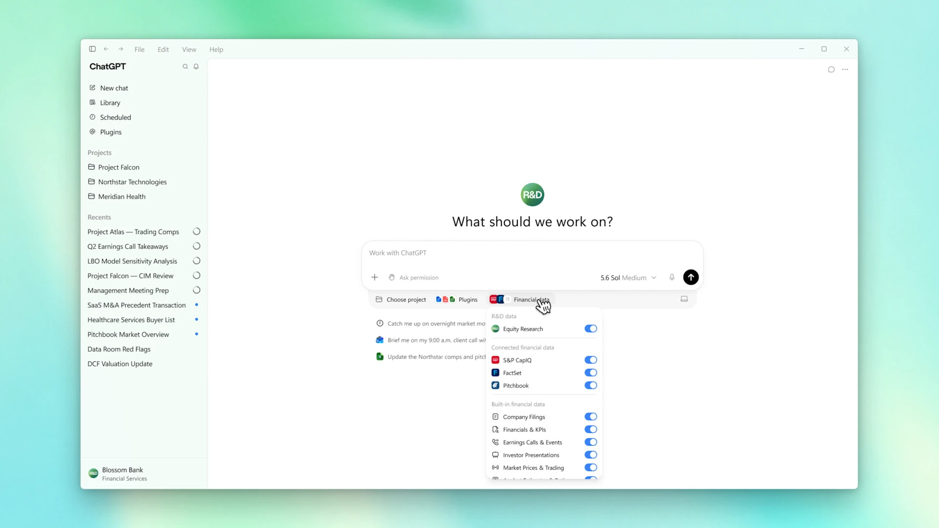 ChatGPT llega a la banca de inversión: OpenAI presenta herramienta especializada para servicios financieros
