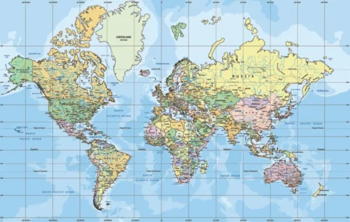 Mapa político detallado del mundo en proyección de Mercator BardoczPeter/Getty Images