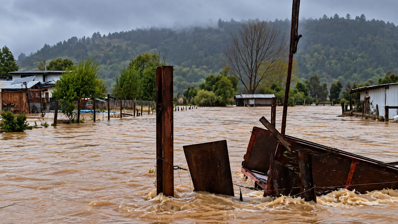 Senapred reporta 4.475 personas aisladas y mantiene alerta roja en Valdivia y Cautín por sistema frontal