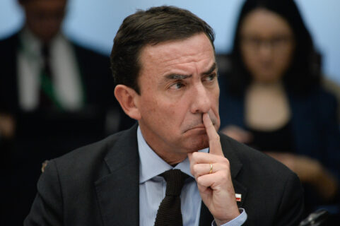 El ministro de Justicia, Fernando Rabat, durante la Comisión de Constitución en el Senado/Agencia Uno