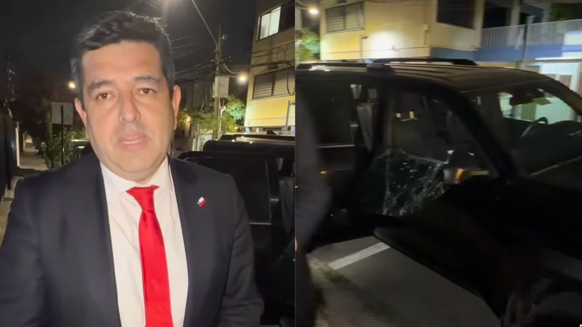 Diputado Daniel Valenzuela denuncia que desconocidos atacaron su vehículo y dice que "esto no es un simple robo"