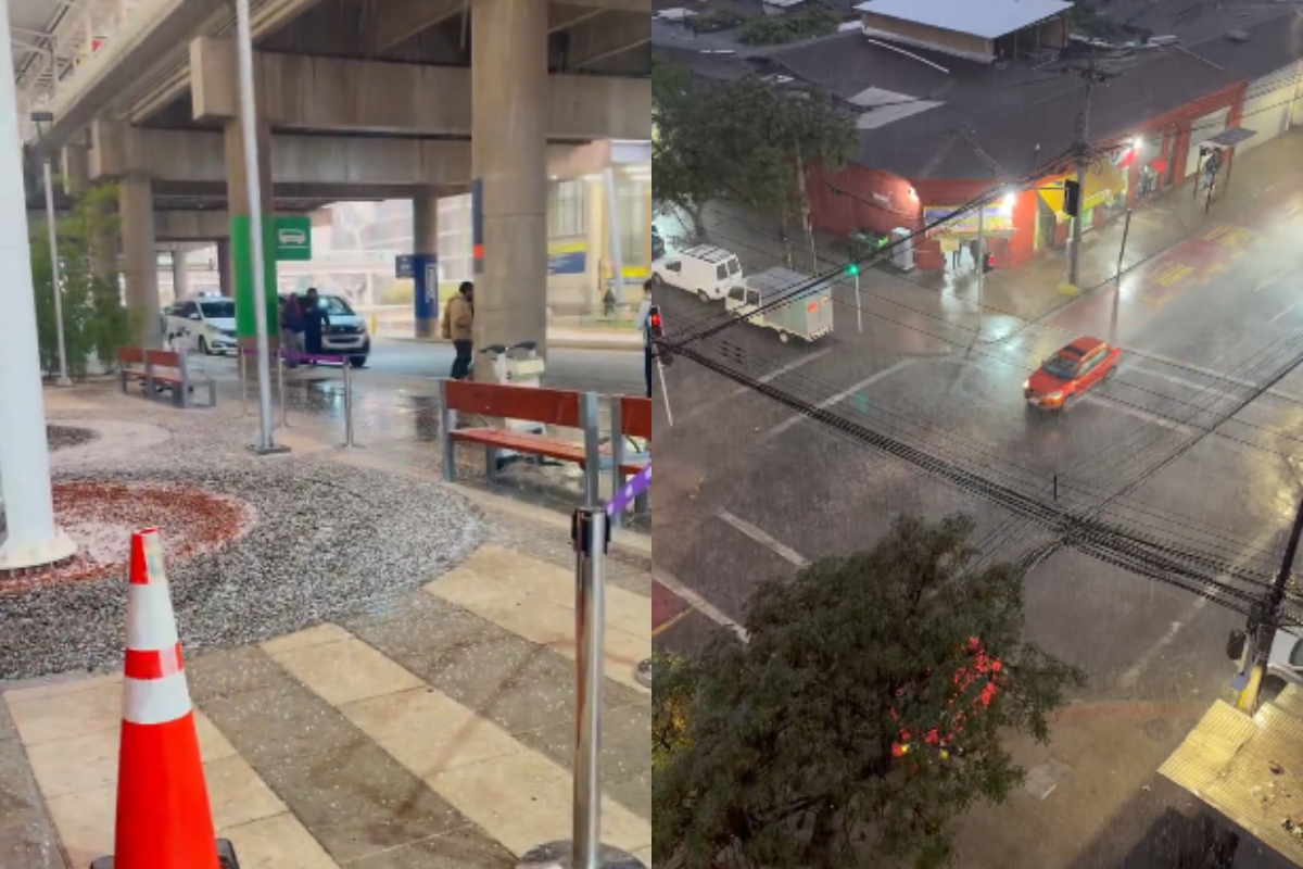 Granizos y relámpagos sorprenden en distintos sectores de la Región Metropolitana: Mira los registros del momento