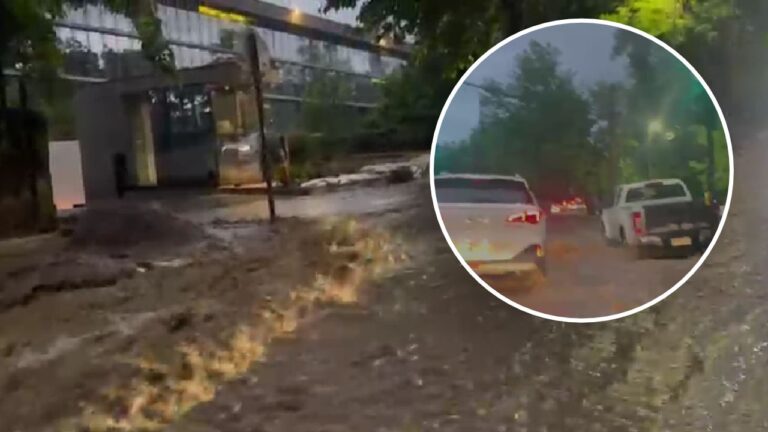 Fuertes lluvias provocan activación de quebradas en Huechuraba e inundaciones en San Carlos de Apoquindo