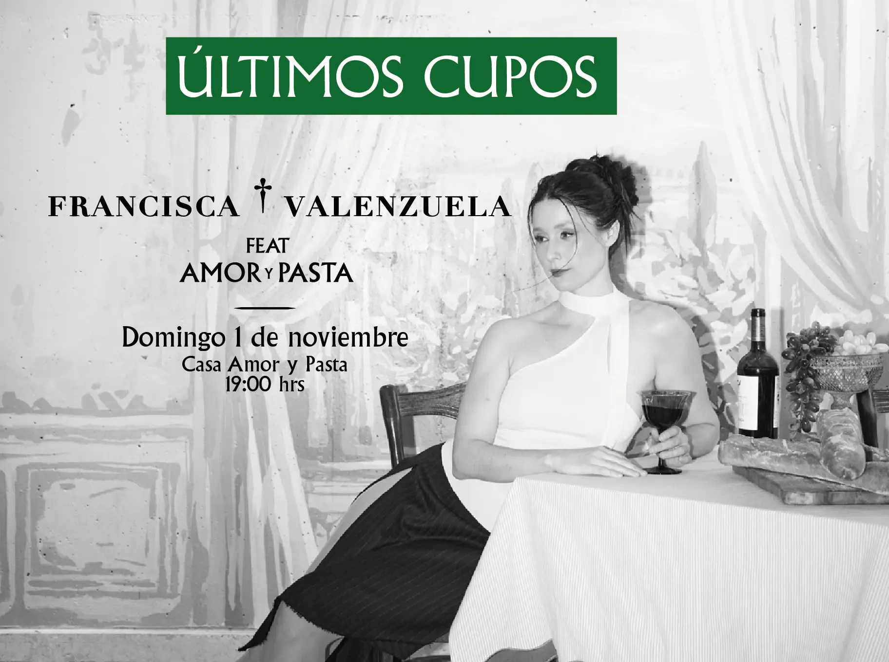 Menú de cuatro tiempos y concierto acústico: Francisca Valenzuela anuncia última “Cena Maldita”
