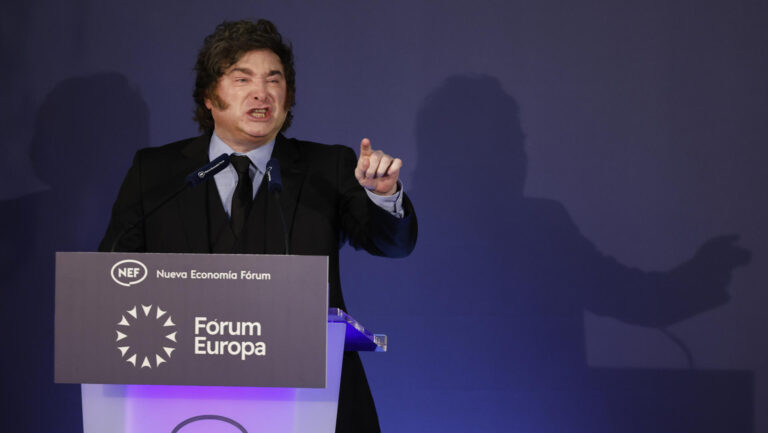 Durante actividad en Madrid: Javier Milei llama 