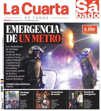 Las portadas de los principales diarios chilenos tras la jornada de  protestas en Santiago