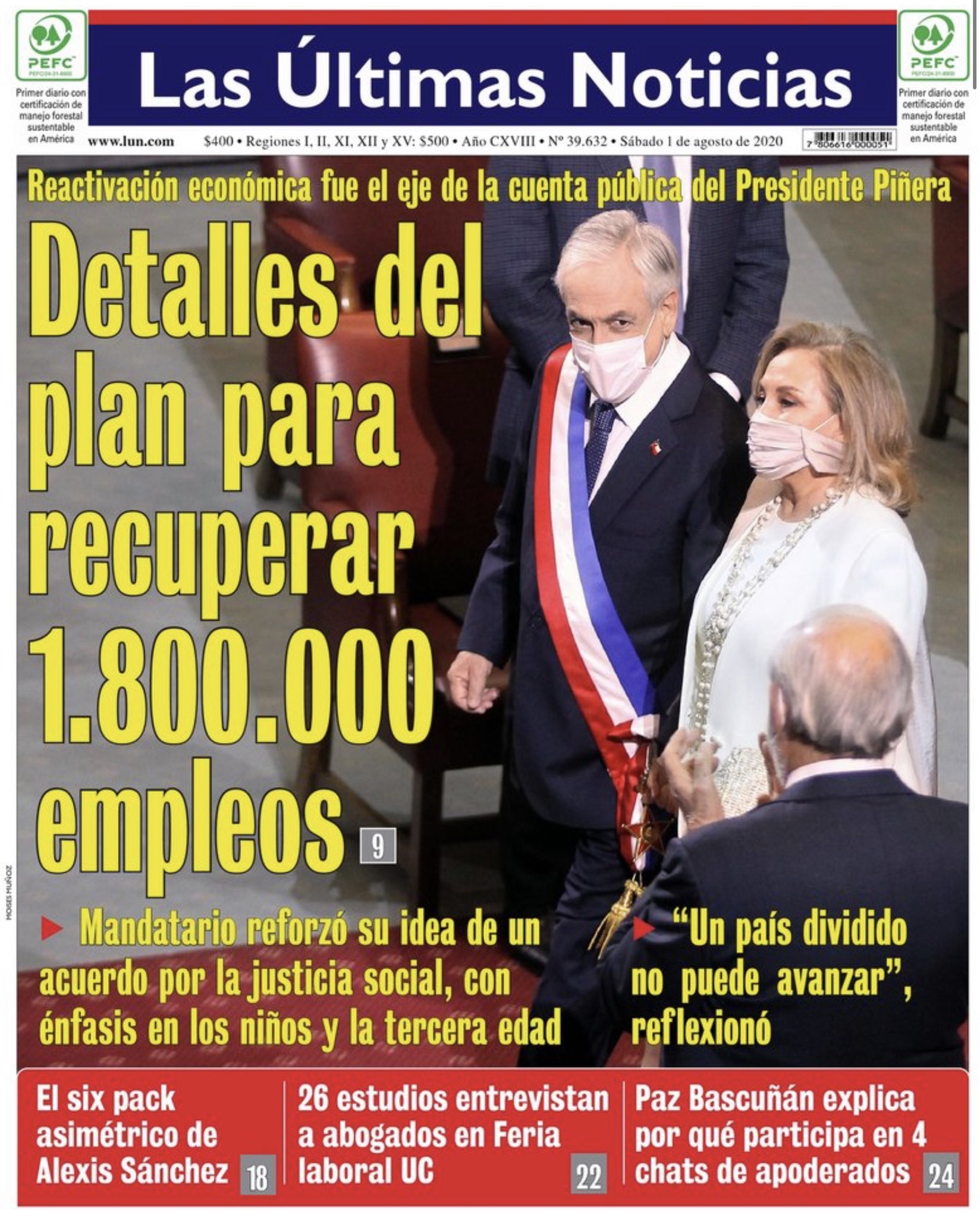 Así fueron las portadas de los diarios nacionales sobre la cuenta pública  2020