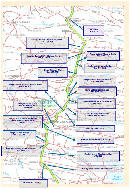Ruta 5 Sur: Los tramos que conforman la panamericana y las empresas a ...