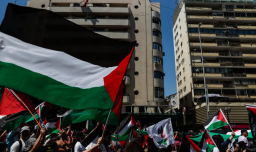 Manifestantes marcharon por la Alameda en apoyo a Palestina