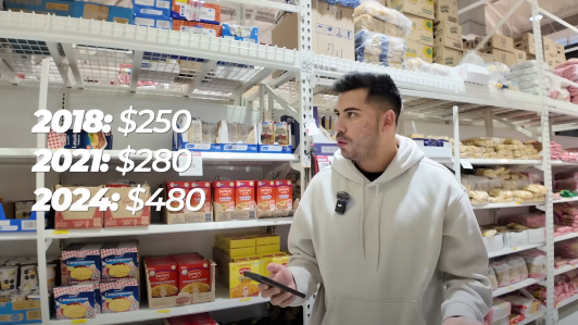 Youtuber chileno comparó los precios de compras en supermercados y afirma que se duplicaron en seis años