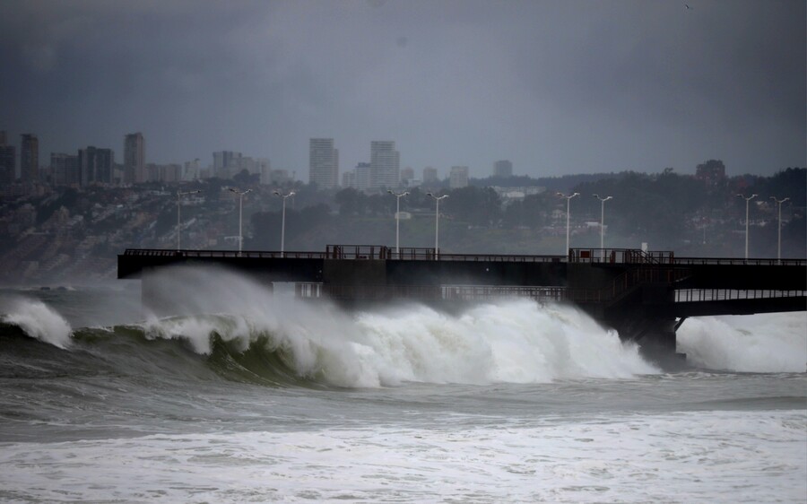 Marejadas anormales en Valparaíso/Agencia Uno