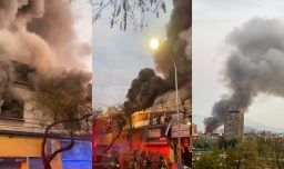 Incendio en Barrio Meiggs despliega amplio operativo de Bomberos y Carabineros en Santiago: Habrían al menos 10 locales afectados