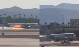 Avión de Frontier Airlines realizó un "aterrizaje brusco" y en llamas en Las Vegas