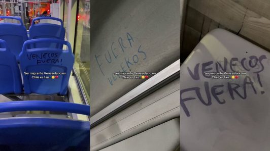 Venezolano en Chile muestra las dificultades de vivir en el país tras múltiples rayados ofensivos en el transporte público