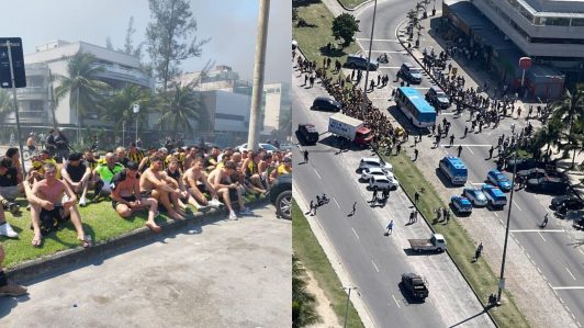 Por incendiar un autobús y pelear con policías: Más de 200 hinchas del Peñarol son detenidos en Brasil