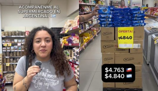 Chilena en Argentina compara los precios de un supermercado con los valores chilenos: "Está todo muy caro"