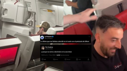 "¿Vos sos Pistarini?": Dillom protagoniza tenso cruce con usuario de redes sociales que lo insultó durante vuelo