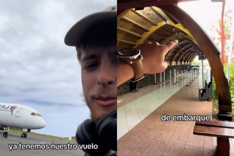 Español en Rapa Nui se sorprende con el tamaño del aeropuerto: "Es probablemente el más pequeño del mundo"