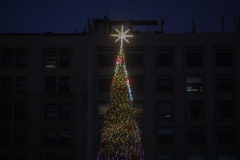 Las postales que dejó la ceremonia del encendido del Árbol de Navidad en la Plaza de la Constitución