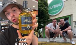 Chilenos en Argentina comparan los precios de un supermercado con los de uno en Chile: "El pisco está a 18 lucas"