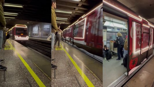 Metro inaugura tren navideño decorado para llenar de magia Santiago