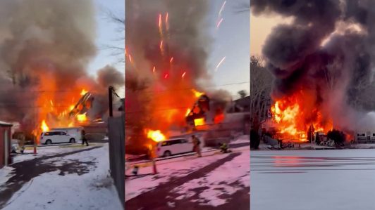 Incendio en Estados Unidos destruye dos casas tras explosión de fuegos artificiales