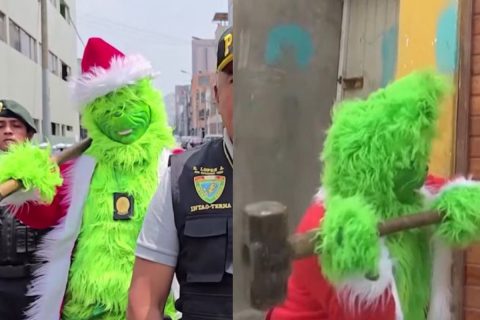 Curioso operativo navideño: El Grinch logra detener a personas dedicadas al tráfico de drogas en Perú