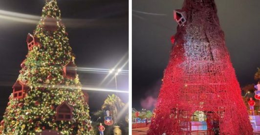 "Hecho sin precedentes": Tocopilla llora por incendio que destruyó por completo arbol de Navidad al lado de estatua de Alexis Sánchez