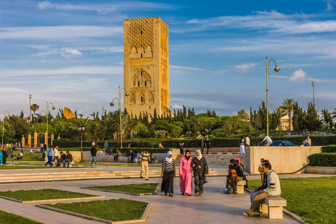 El minarete de la mezquita Hassan de Rabat. Maremagnum/Corbis Documentary RF/Getty Images