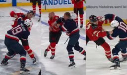 Locura total: Duelo entre Canadá y Estados Unidos tuvo tres peleas en los primeros 10 segundos