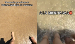 Hondureña se sorprende con lo frío que es el mar en Chile: "¿Cómo la gente se mete aquí?"