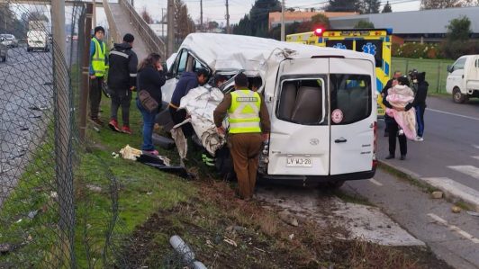 Furgón de pacientes Teletón choca en la Región de O’Higgins: Conductor fue detenido por consumo de cocaína