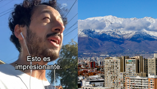 "Chilenos, tenían razón... esto es impresionante": Mexicano alucina con la cordillera de Santiago luego de las lluvias
