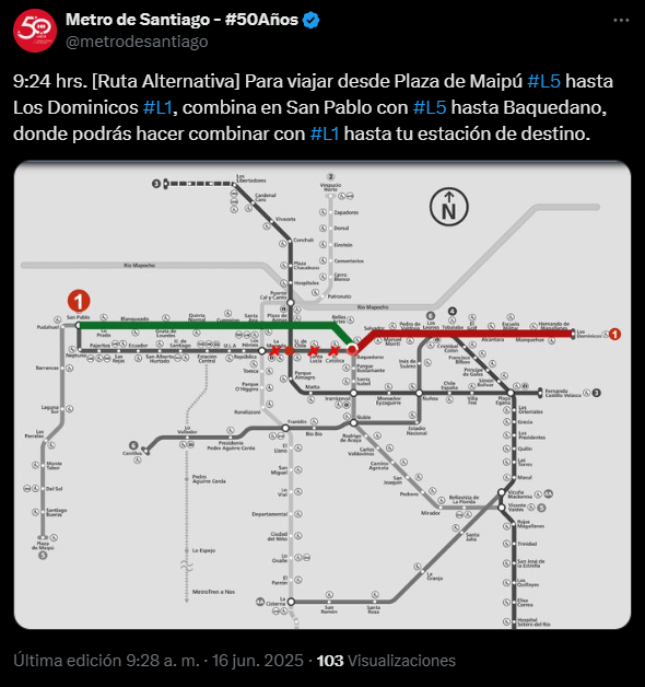 Metro entrega alternativas de ruta en Línea 1