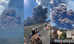 El impactante registro del momento de la erupción del volcán Etna, en Italia, que sorprendió a turistas en plena excursión