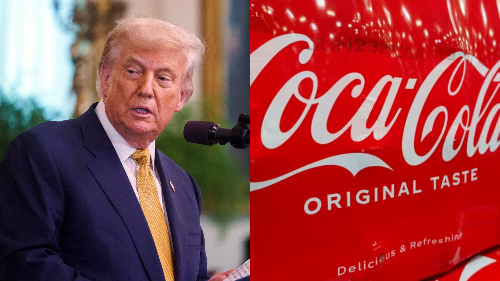 Trump dice que gracias a él está cambiando el sabor de la Coca Cola en Estados Unidos