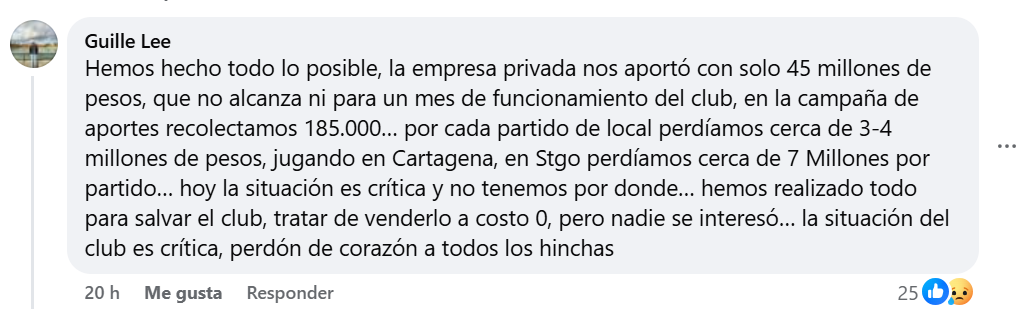 Compleja situación financiera de San Antonio Unido/Captura Facebook